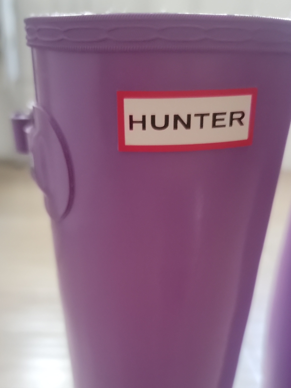 Hunter Bright Purple Glossy High Boots. Size 8. Like New! - Picture 9 of 11